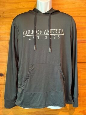 Ingear Men’s Gulf of America 2025 Hooded Shirt Medium M Gray Grey Blue UPF 50